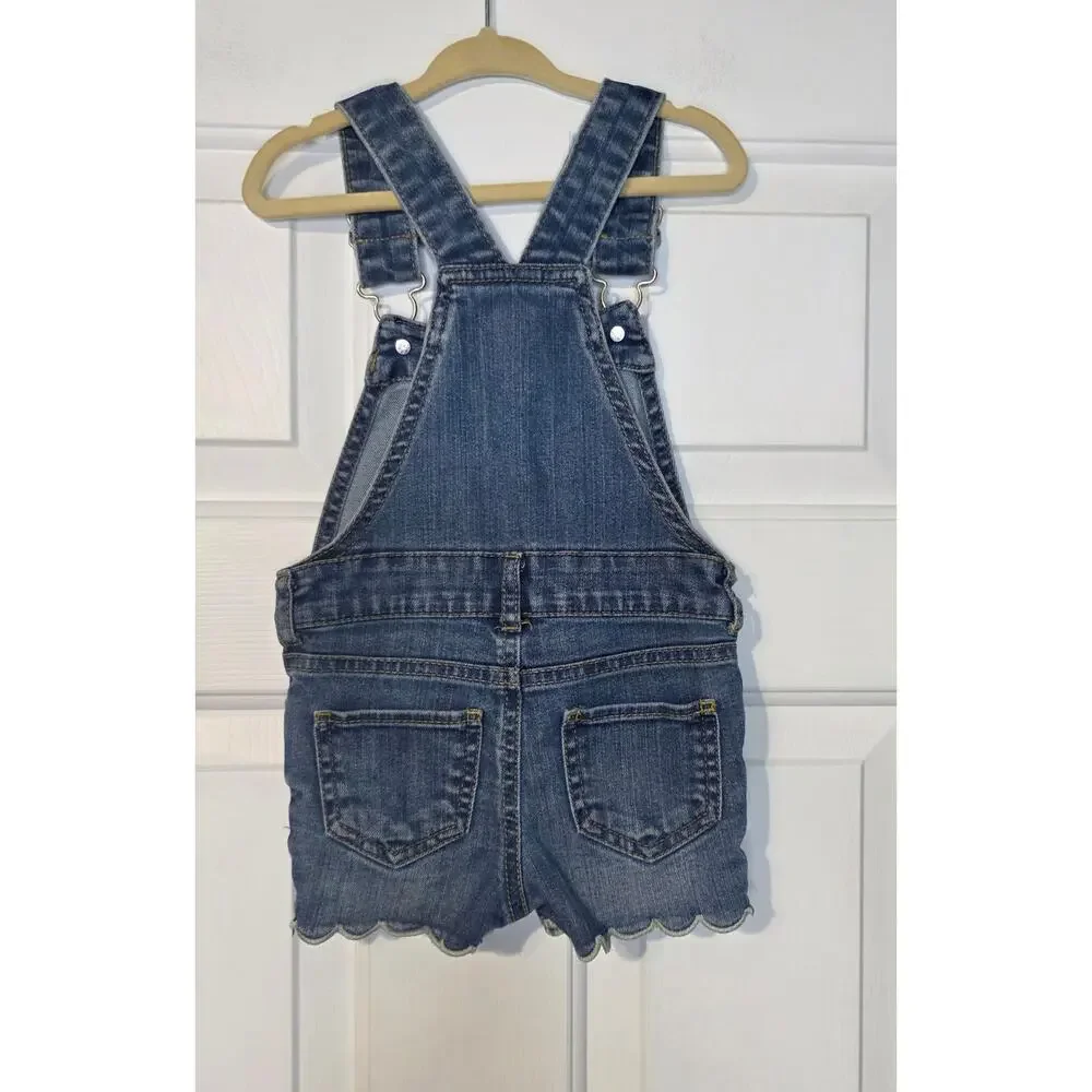 Genuine Kids Oshkosh B'gosh Overalls Size 12months  Denim Floral‎ Embroidered